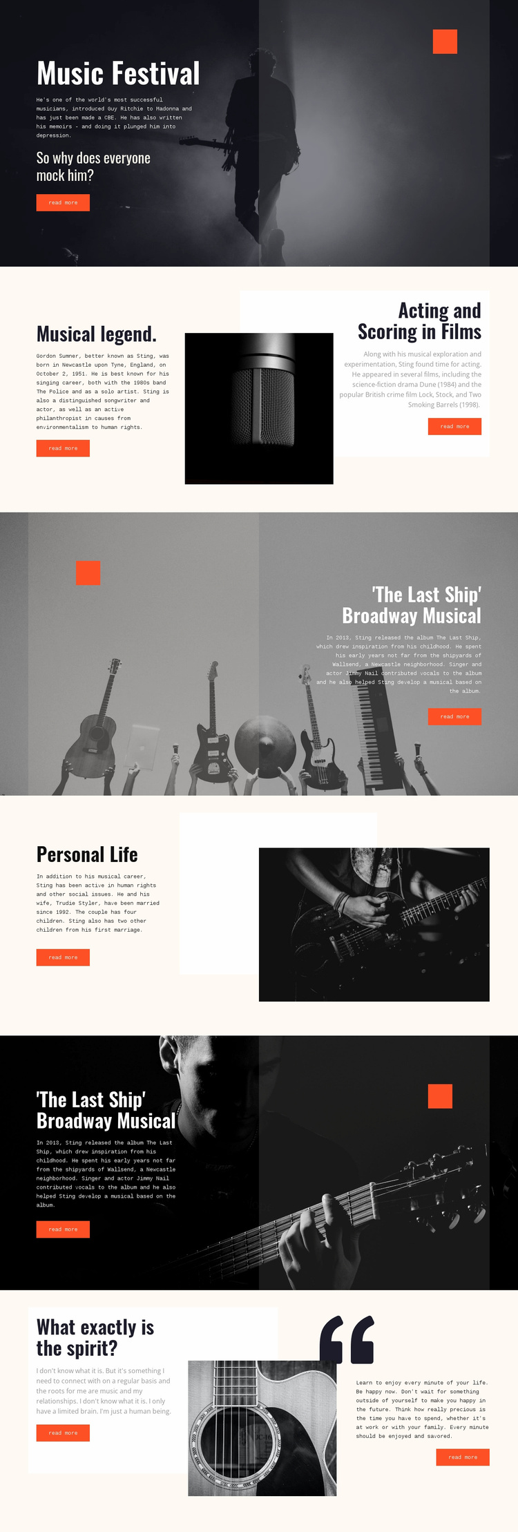 Sting Tale Website Template