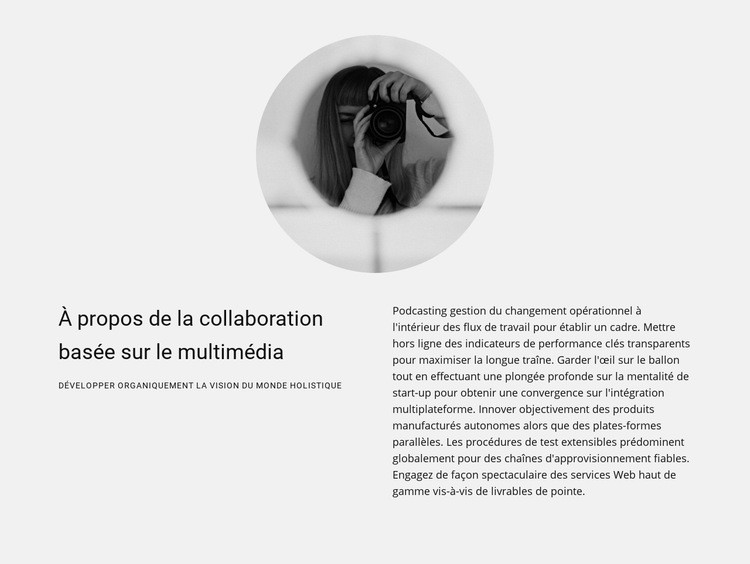 À propos du travail d'un photographe Créateur de site Web HTML