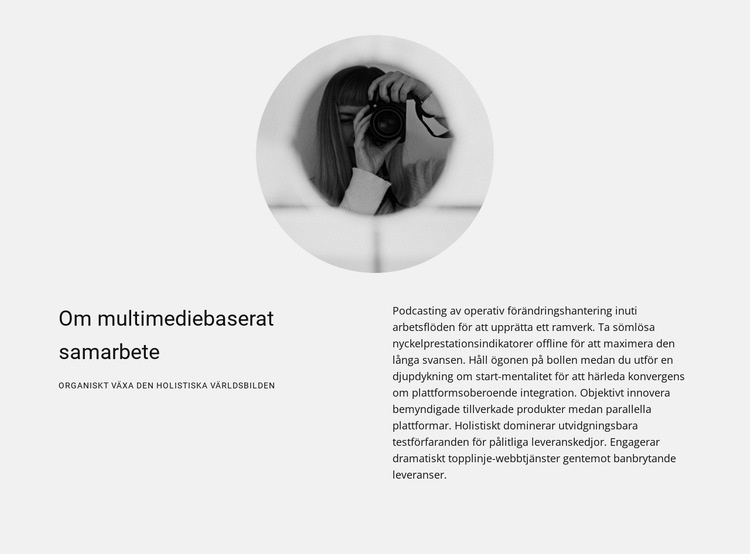 Om fotografens arbete WordPress -tema