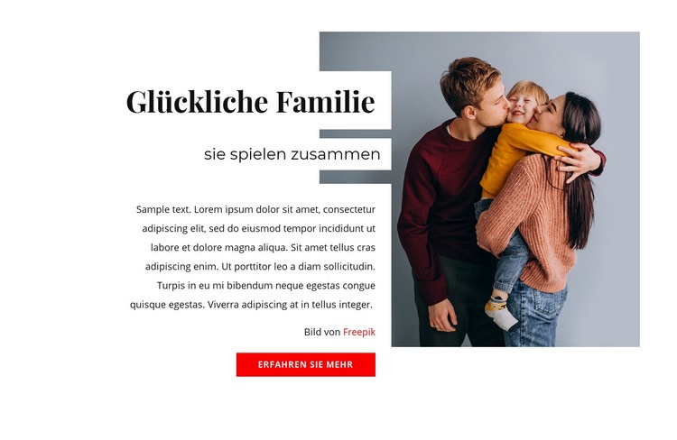 Geheimnisse glücklicher Familien Website Builder-Vorlagen