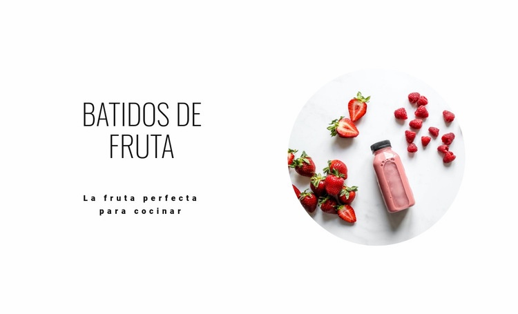 Batidos de frutas saludables Maqueta de sitio web