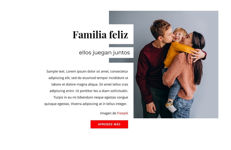 Secretos de familias felices Maqueta de sitio web