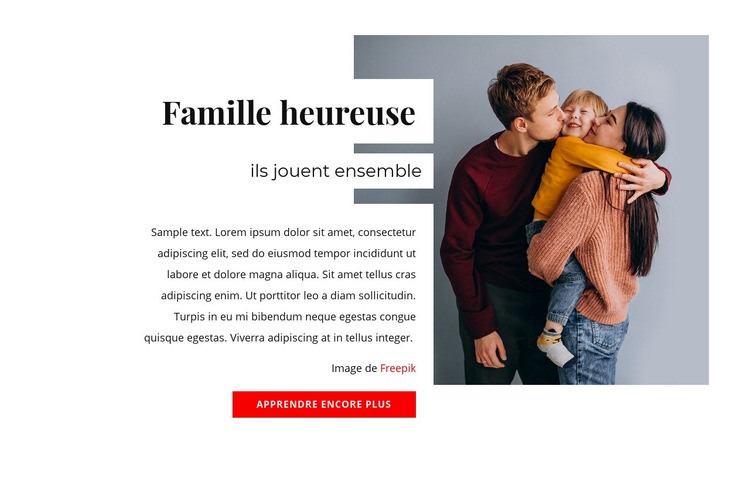 Secrets de familles heureuses Maquette de site Web