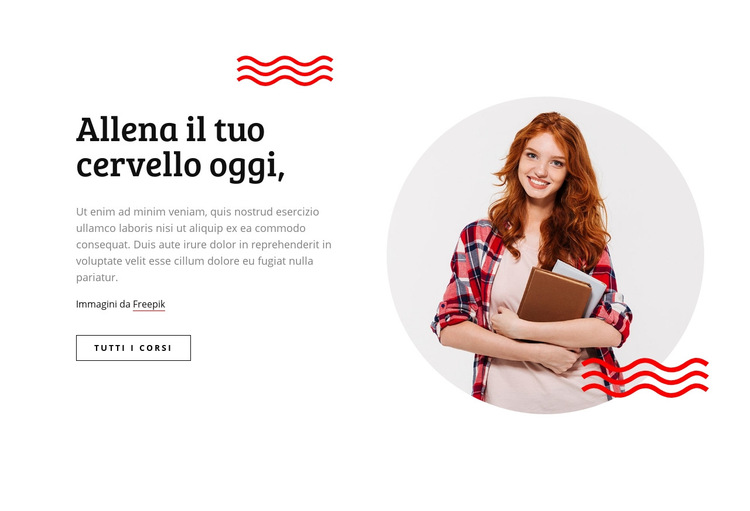 Allena il tuo cervello Modello di sito Web