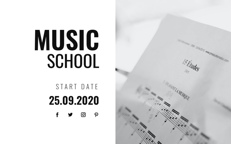 Musical education One Page Template