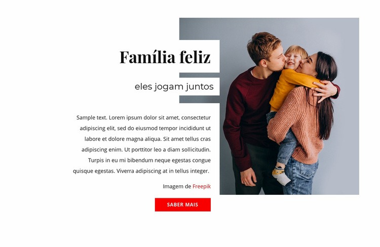 Segredos de famílias felizes Maquete do site