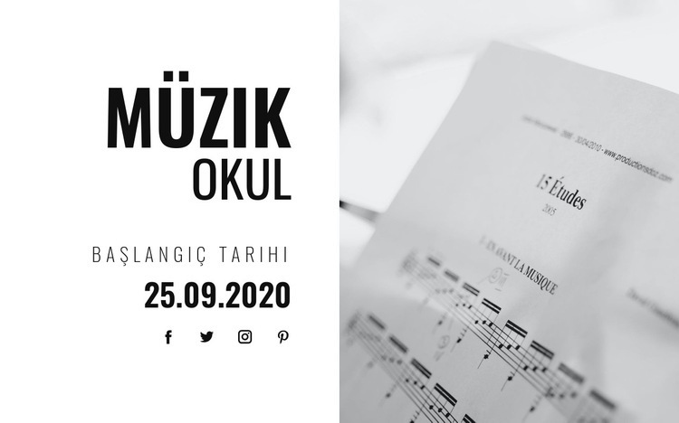 Müzik eğitimi HTML5 Şablonu