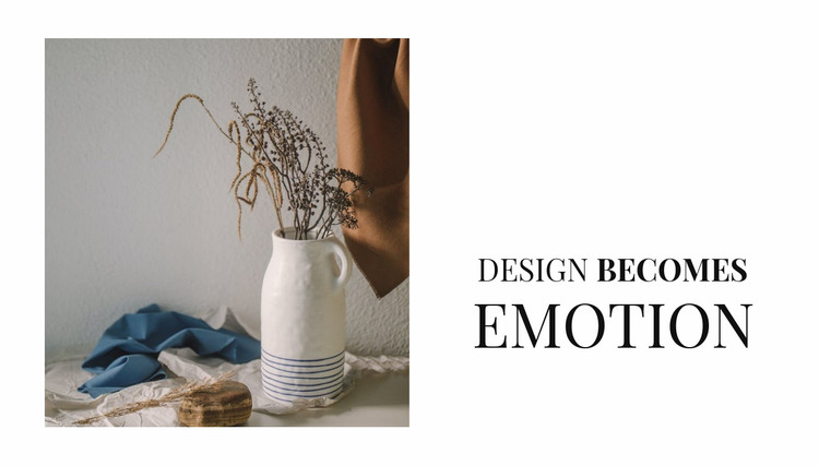 Stylish vases in the interior Website Mockup