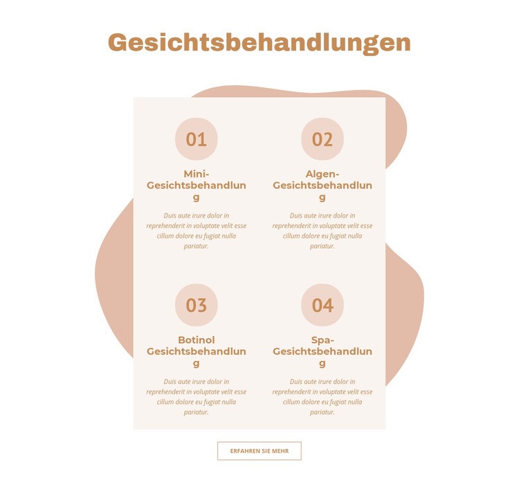 Gesichtsbehandlungen Website Builder-Vorlagen