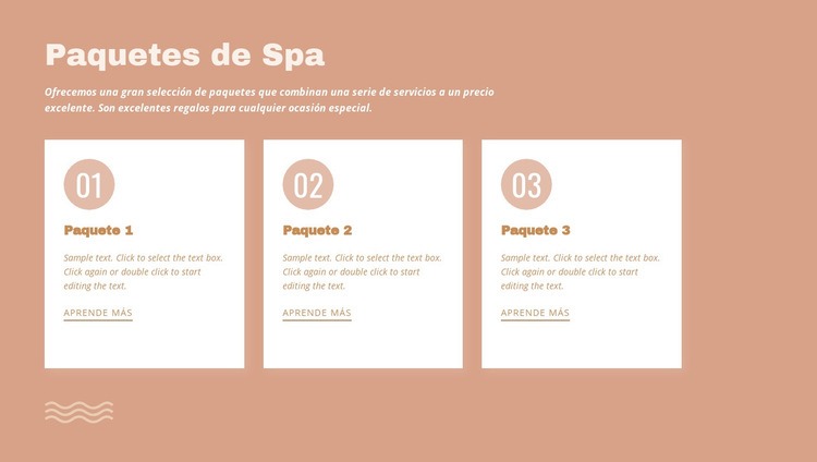 Paquetes de spa Maqueta de sitio web