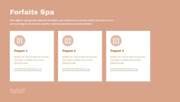 Forfaits spa Conception de site Web