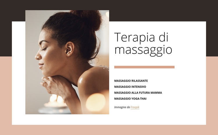 Benefici del massaggio Mockup del sito web