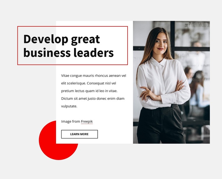 Develop great business leaders Joomla Page Builder