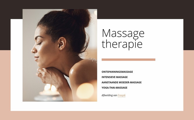 Voordelen van massage Website mockup