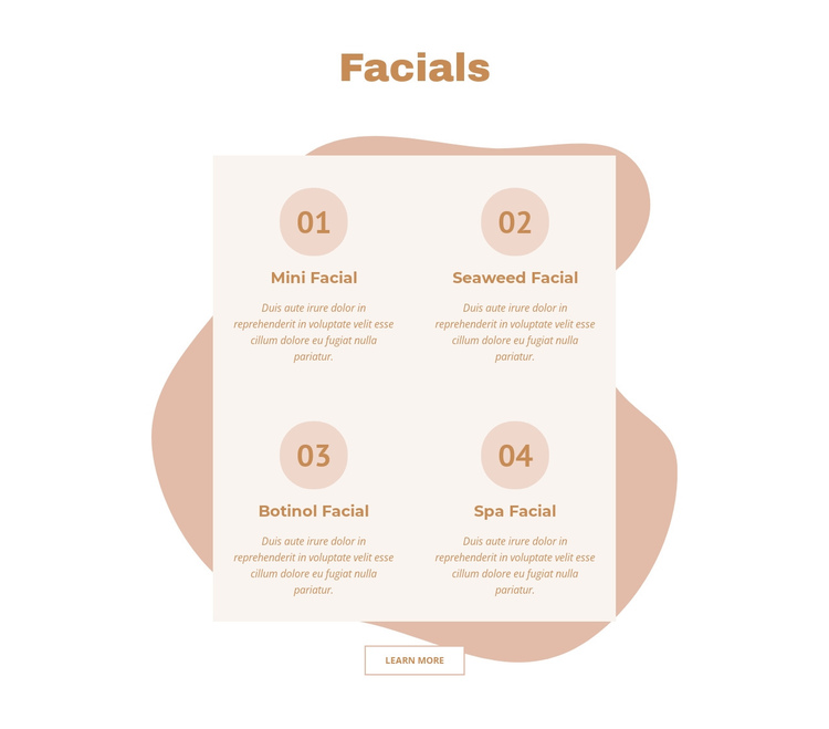 Facials One Page Template