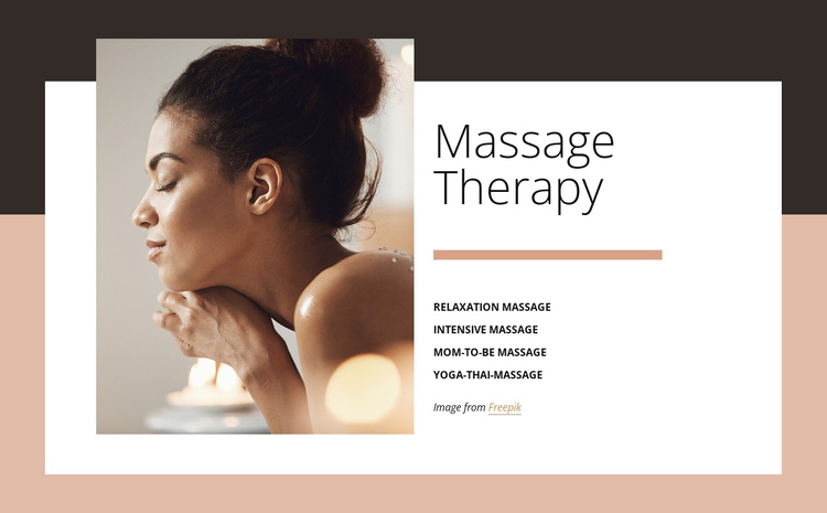 Benefits of massage One Page Template