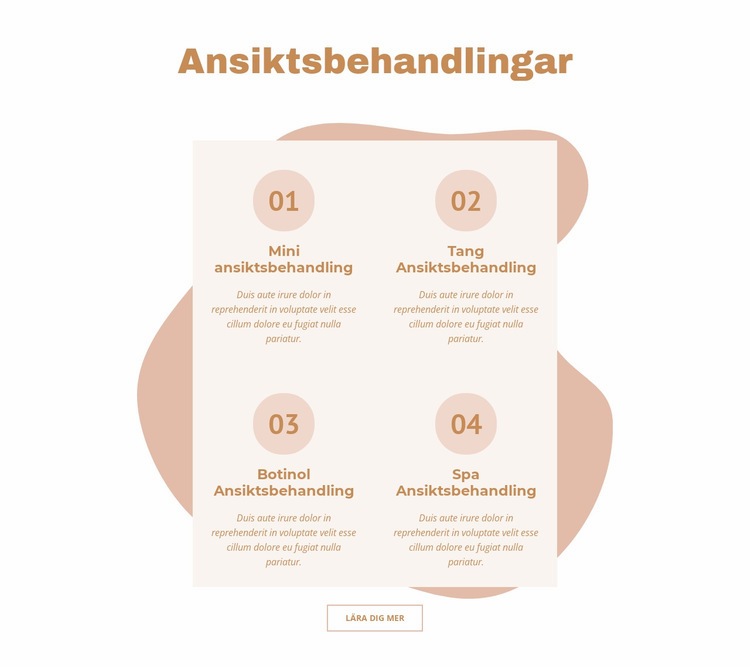 Ansiktsbehandlingar CSS -mall