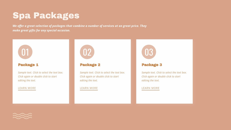 Spa packages Website Mockup