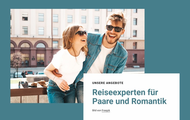 Reiseexperten für Romantik Eine Seitenvorlage