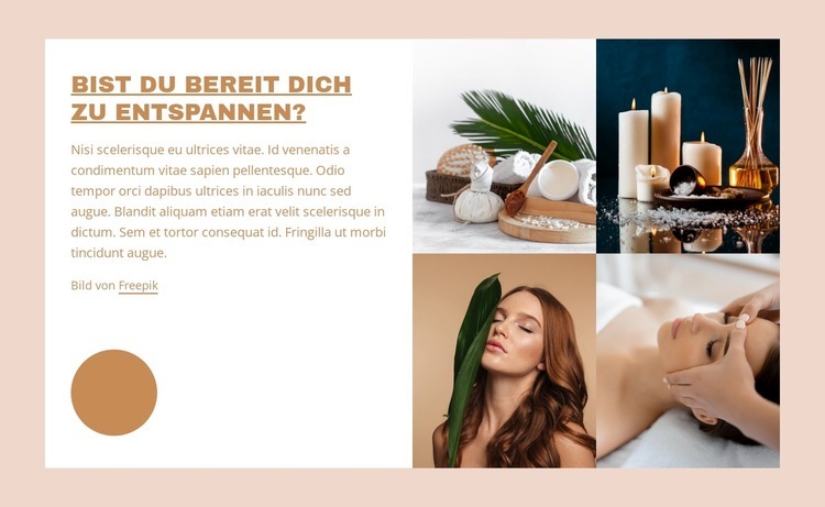 Spa-Entspannungspakete Website-Modell