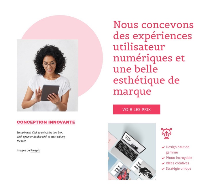 Expérience utilisateur numérique Conception de site Web