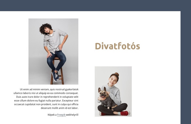 Divat- és életmódfotós WordPress Téma