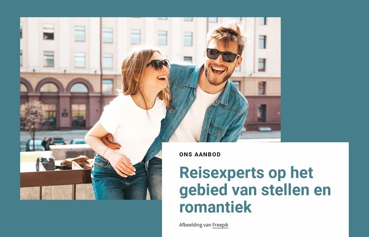 Reisexperts over romantiek Website mockup