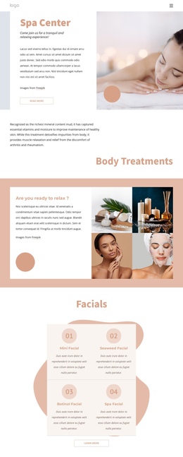 Aromatherapy And Fitness Spa One Page Template