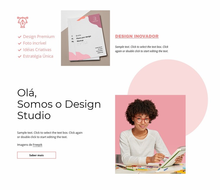 Somos um estúdio de design Maquete do site