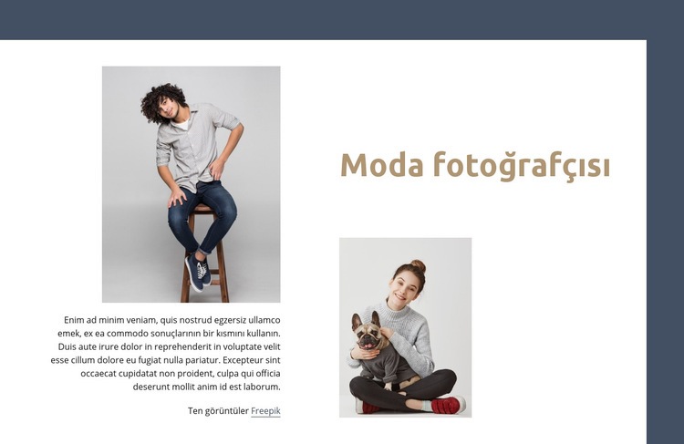 Moda ve yaşam tarzı fotoğrafçısı Web Sitesi Mockup'ı