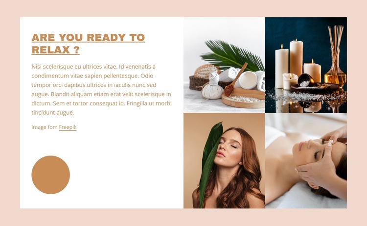 Spa relax packages Web Page Design