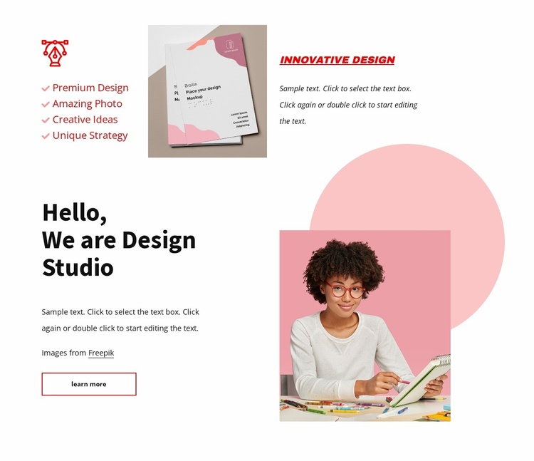 We are design studio Landing Page