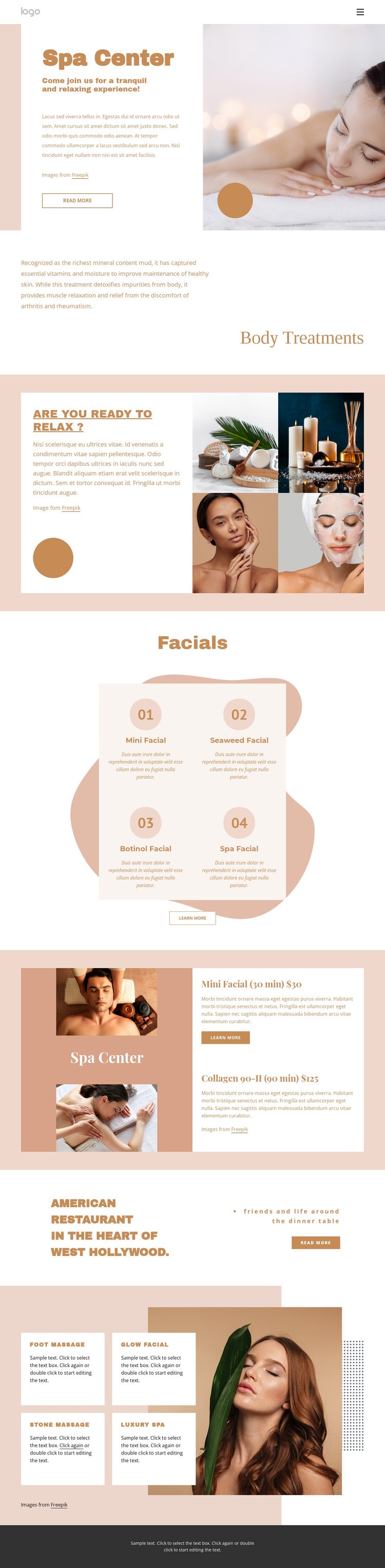 Aromatherapy and fitness spa Wix Template Alternative