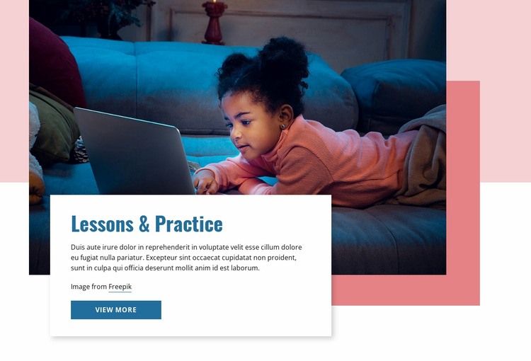 Lessons and practice Homepage Design