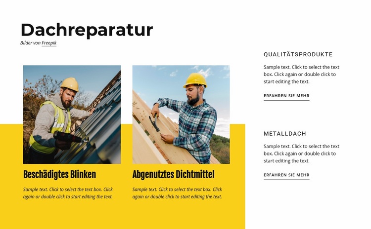 Dachreparaturservice Website-Modell