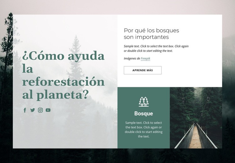 Importancia de los bosques Maqueta de sitio web