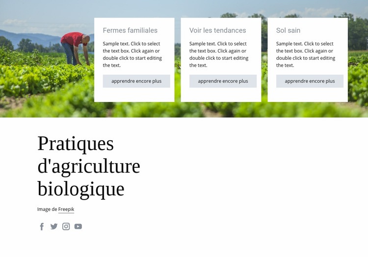 Pratiques d'agriculture biologique Modèles de constructeur de sites Web