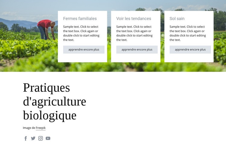 Pratiques d'agriculture biologique Créateur de site Web HTML