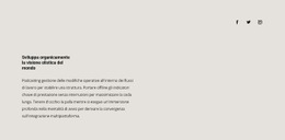 Progettazione Del Sito Per Testo E Icone Sociali Sullo Sfondo