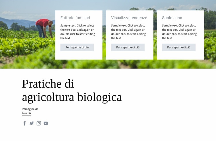 Pratiche di agricoltura biologica Un modello di pagina