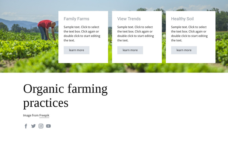 Organic farming practices Joomla Page Builder