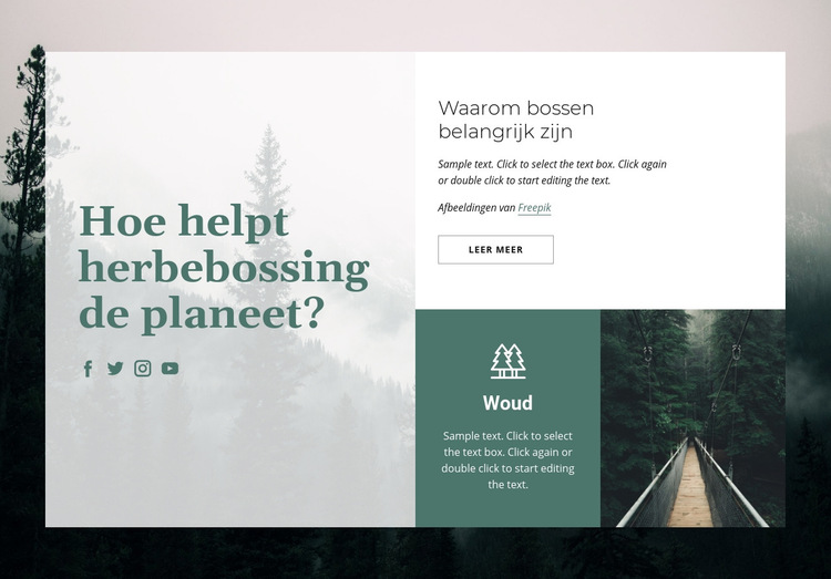 Belang van bossen Website sjabloon