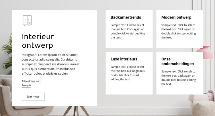 Luxe interieurs Website sjabloon