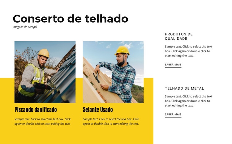 Serviços de conserto de telhado Construtor de sites HTML