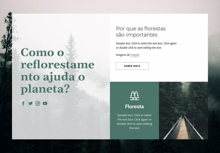Importância das florestas Construtor de sites HTML