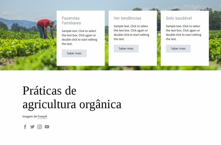 Práticas de agricultura orgânica Maquete do site