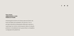 Texto E Ícones Sociais Em Segundo Plano Modelo CSS