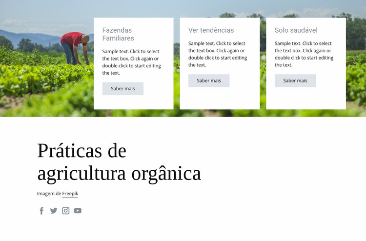 Práticas de agricultura orgânica Template Joomla