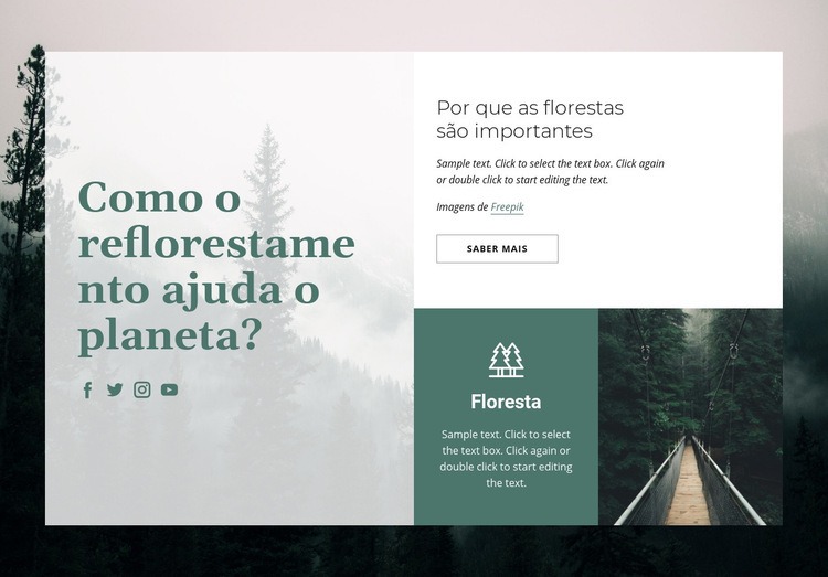 Importância das florestas Landing Page