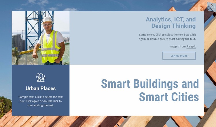 Smarta byggnader och städer Html webbplatsbyggare
